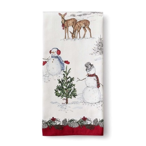 Williams Sonoma Winter Wonderland Snowman Kitchen Towels, Set of 2 ❄️☃️🎅🏻🎄 - Picture 2 of 16